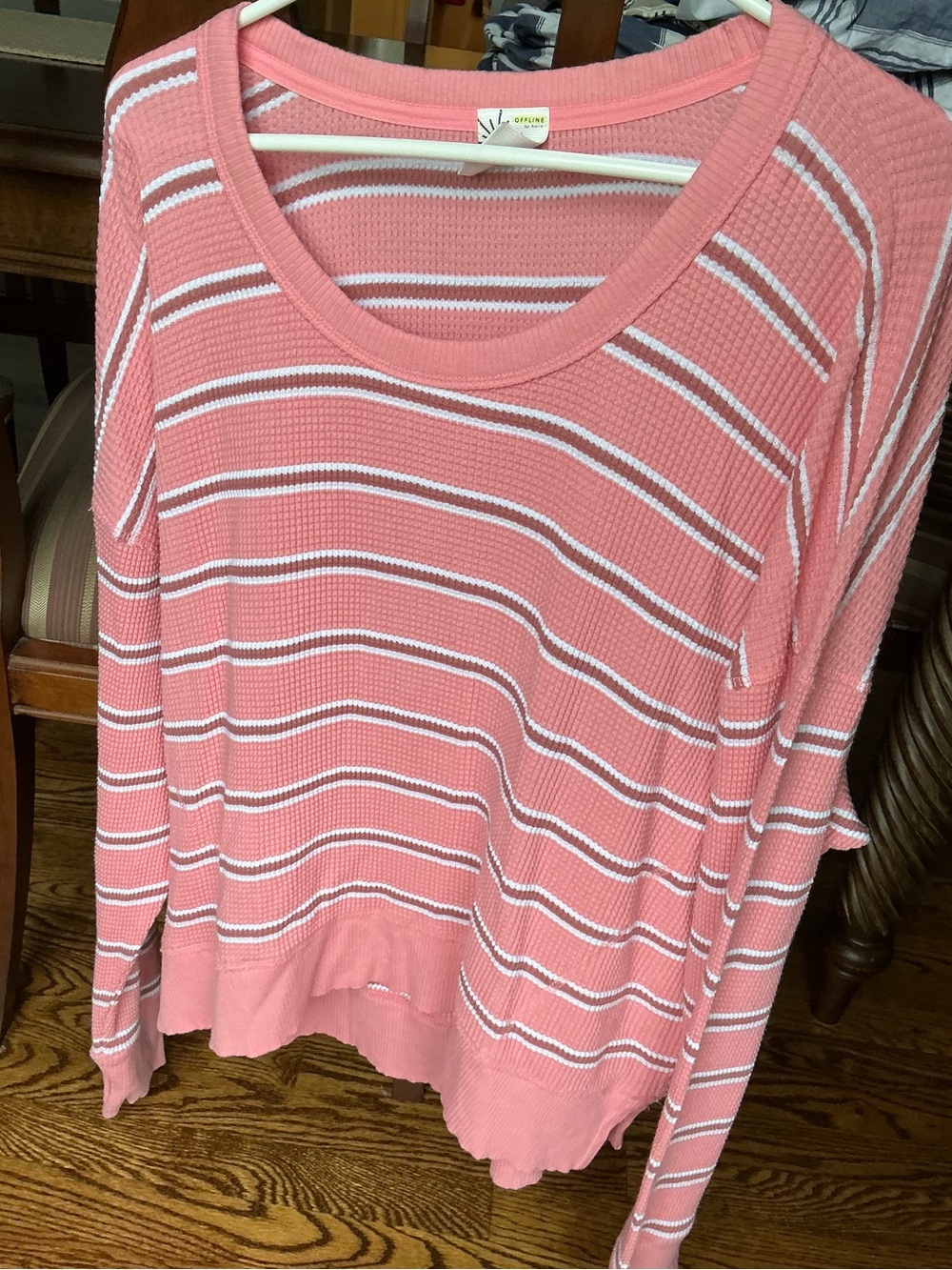 Aerie Offline Wow! Waffle Knit Top Sz M